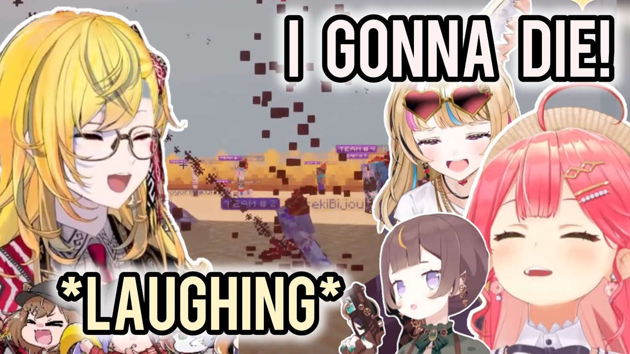 Miko having fun in the CHAOS of the Red Light, Green Light Game [Kaela’s Minecraft Party] | Hololive
