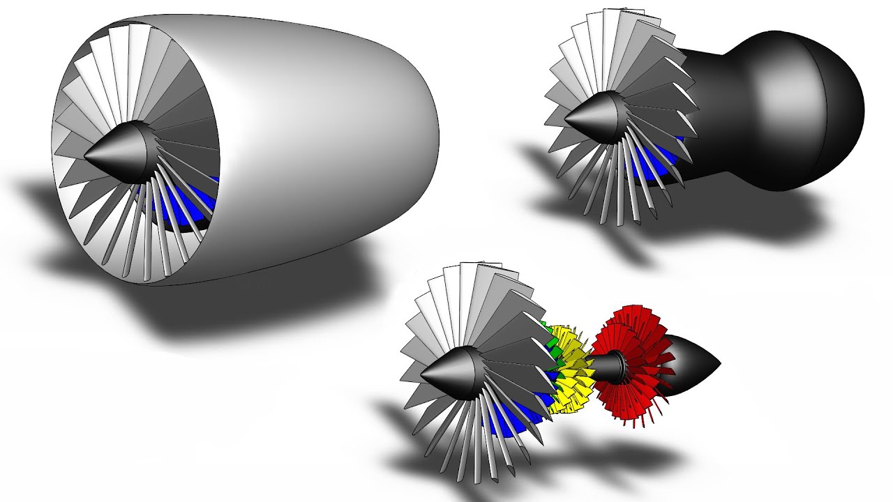 How To Design The Simple Turbofan Engine With Solidworks Software | Free File For Download