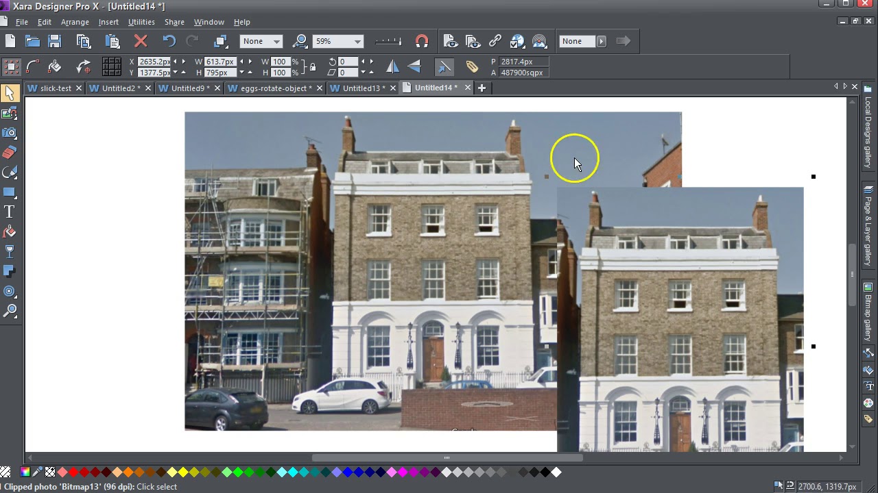 Blurring part of an image with Xara