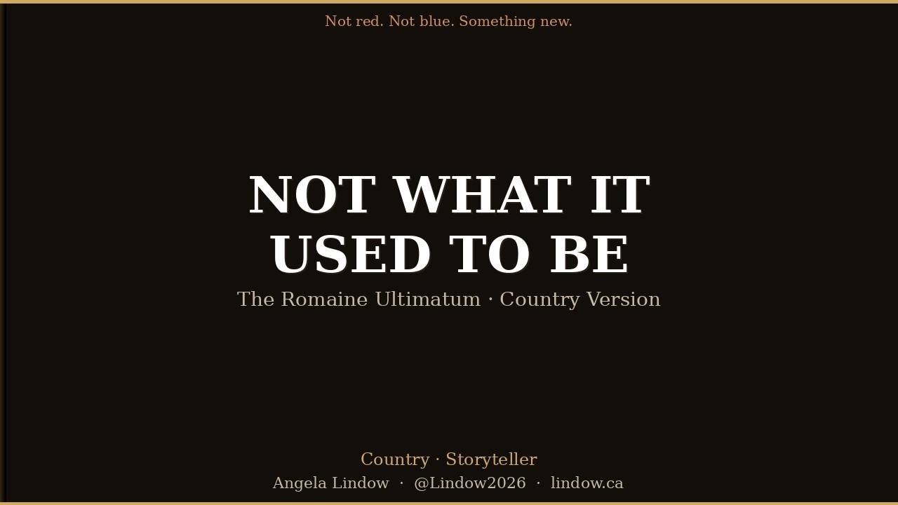 Not What It Used to Be (The Romaine Ultimatum) | Angela Lindow | @Lindow2026