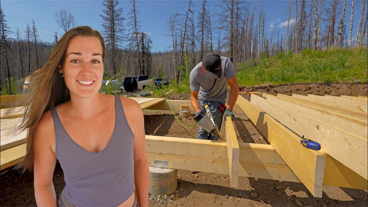 Almost Done! Framing The Floor Of Our Off-Grid Cabin Build & We're Short One Board 🤦‍♀️