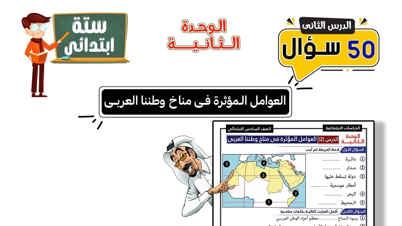 العوامل المؤثرة فى مناخ وطننا العربى | 50 سؤال