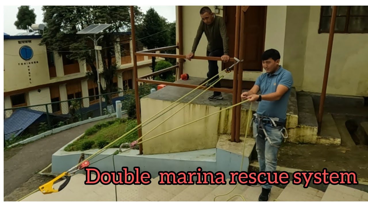 double marina rescue system | rescue technique | making a rescue system using two pulley