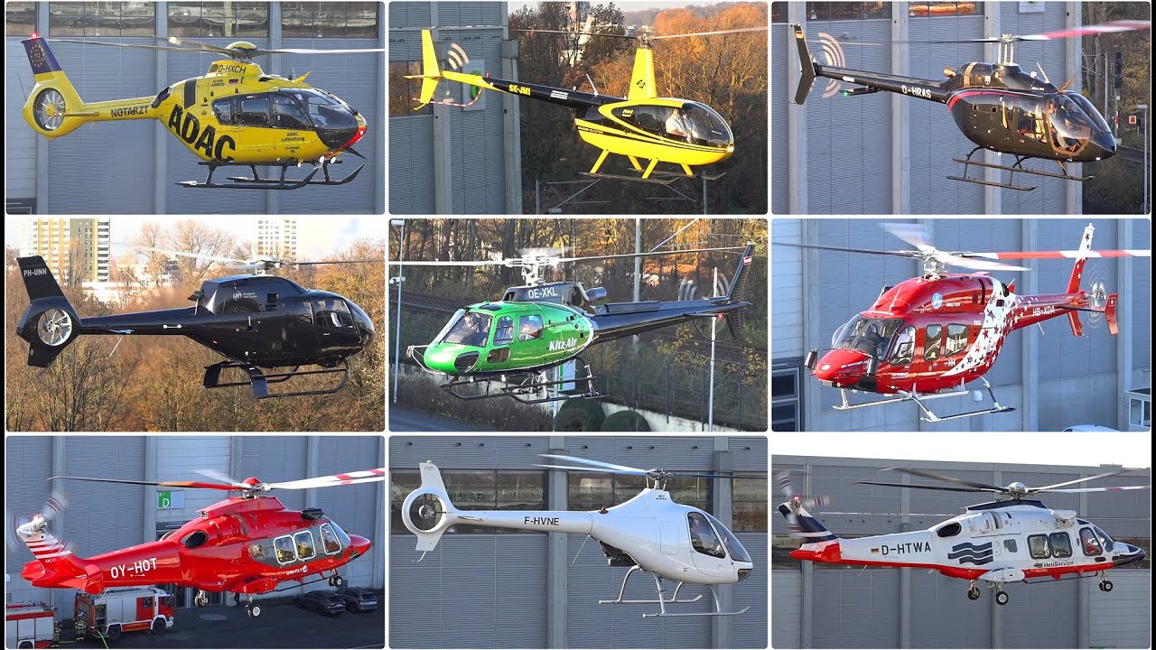 21.11.2025 Starts verschiedener Hubschrauber nach Ende der EUROPEAN ROTORS vom Messegelände Köln