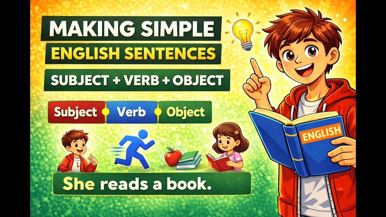Making Simple English Sentences | Subject Verb Object (SVO) | Easy English for Beginners