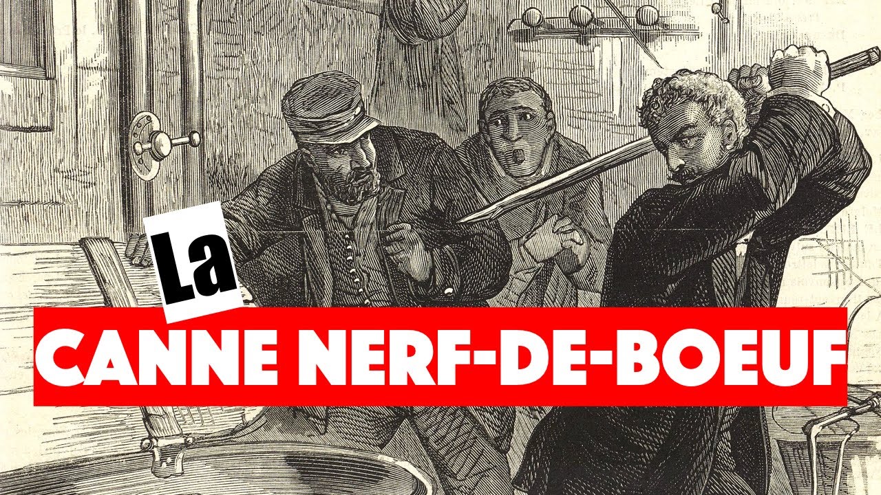 Une canne de défense : la canne nerf-de-boeuf. La réclame martiale de SuperFab.
