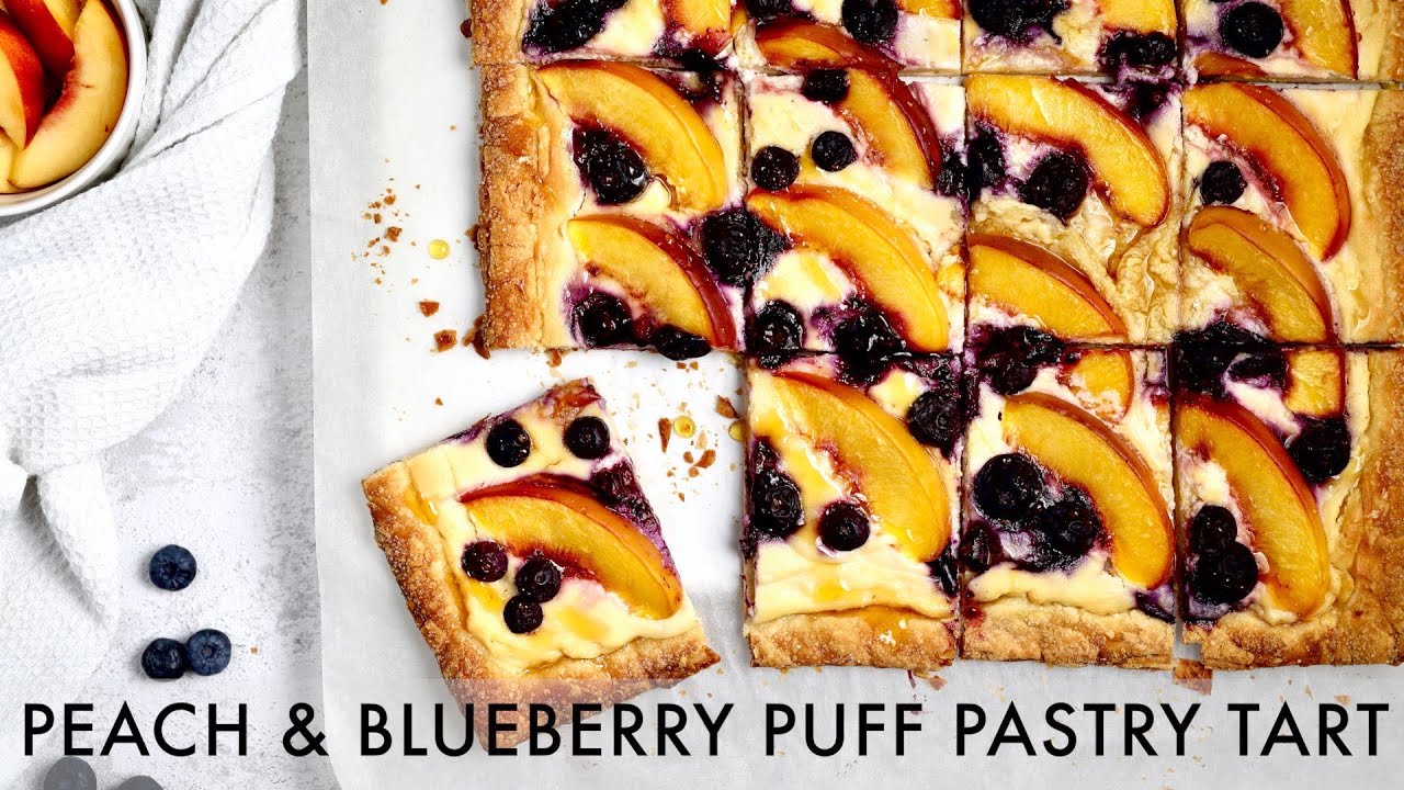 PEACHE AND BLUEBERRY PUFF PASTRY TART