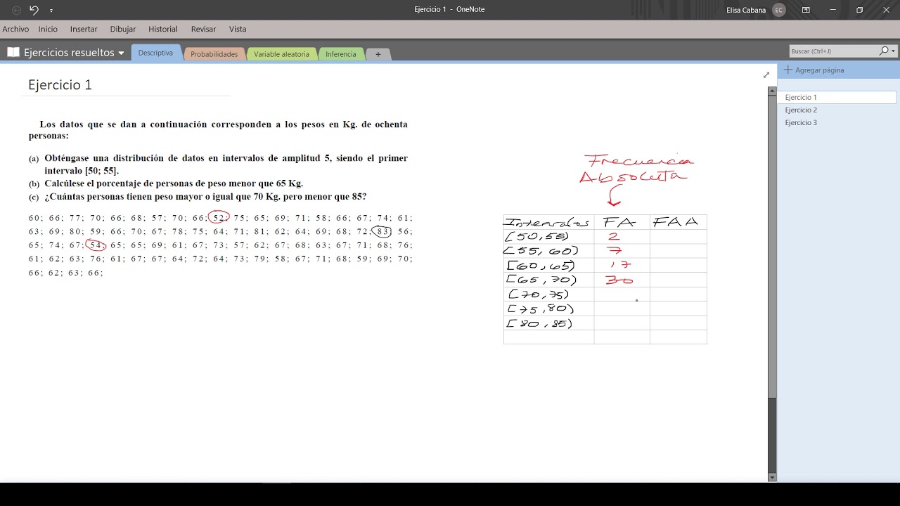 Ejercicio resuelto de Estadística Descriptiva # 1