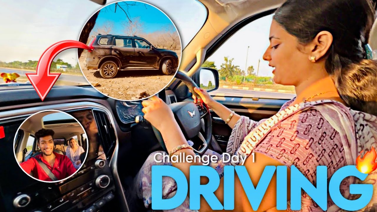 Babhi Ji ko driving Sekhane ka challenge day one￼😨#scorpion #challenge 