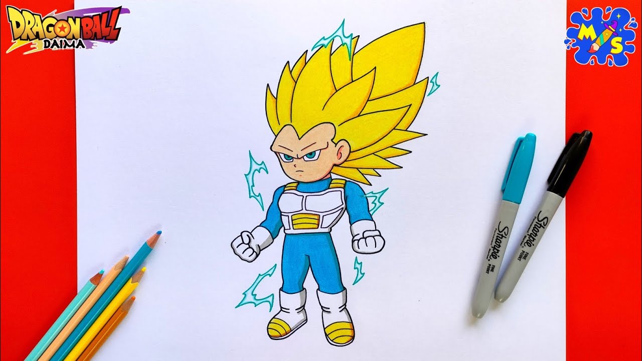 Vegeta Ssj3 Drawing || How to Draw Vegeta Super Saiyan 3 from Dragon Ball Daima