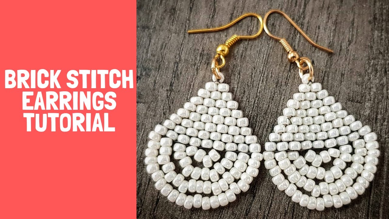 Beaded Brick Stitch TearDrop Earrings - DIY Tutorial