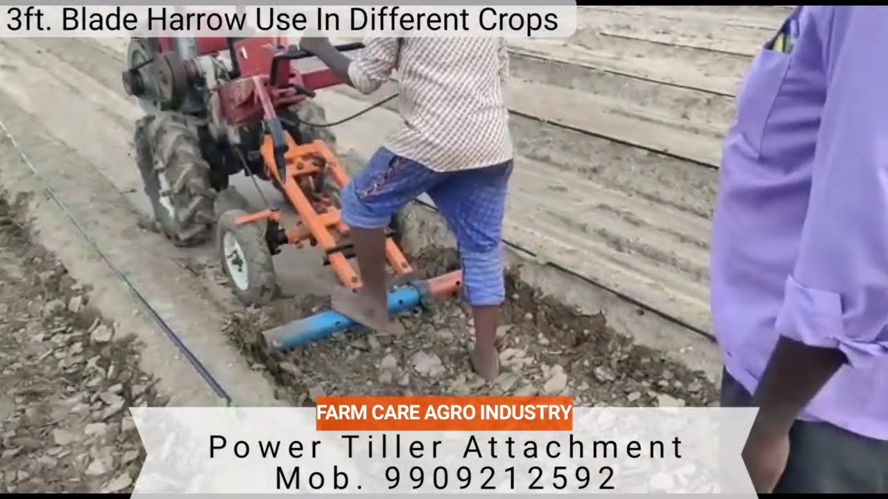 VST SHAKTI 130DI And KMW MEGA T15 With 3feet Blade Harrow Attachments For Inter Cultivation In Crops