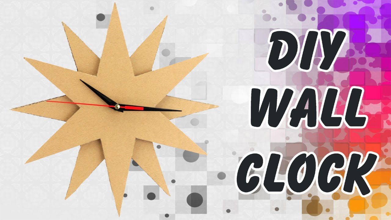 How to Make Star Shape Wall Clock Using Cardboard | DIY Wall Decoration School Project Clock
