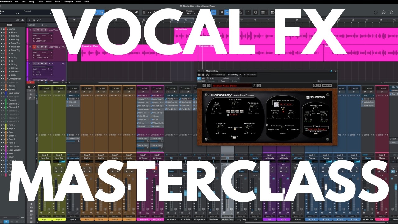 Vocal FX: Reverb and Delay settings for a live worship recording