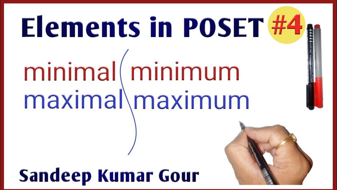 Elements in Poset | minimal maximal minimum maximum | Discrete Mathematics in Hindi