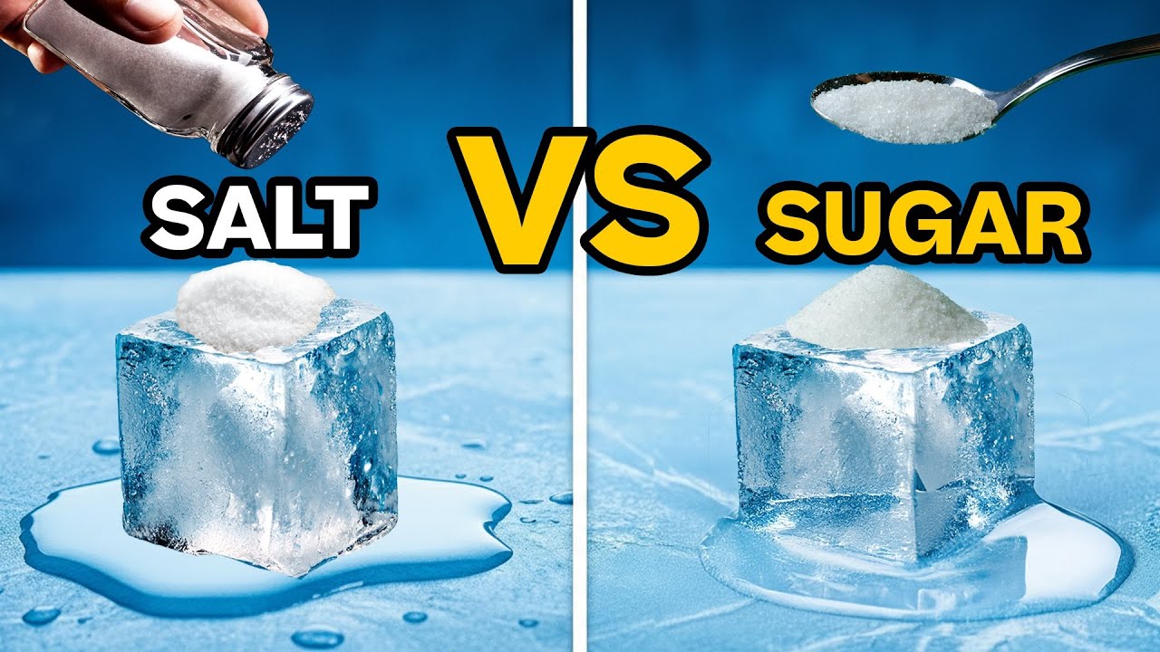 The Science Behind Salt Melting Ice | Salt vs Sugar Test