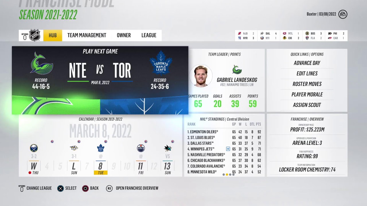 NHL 18 Nanaimo Trees fantasy franchise playthrough #88