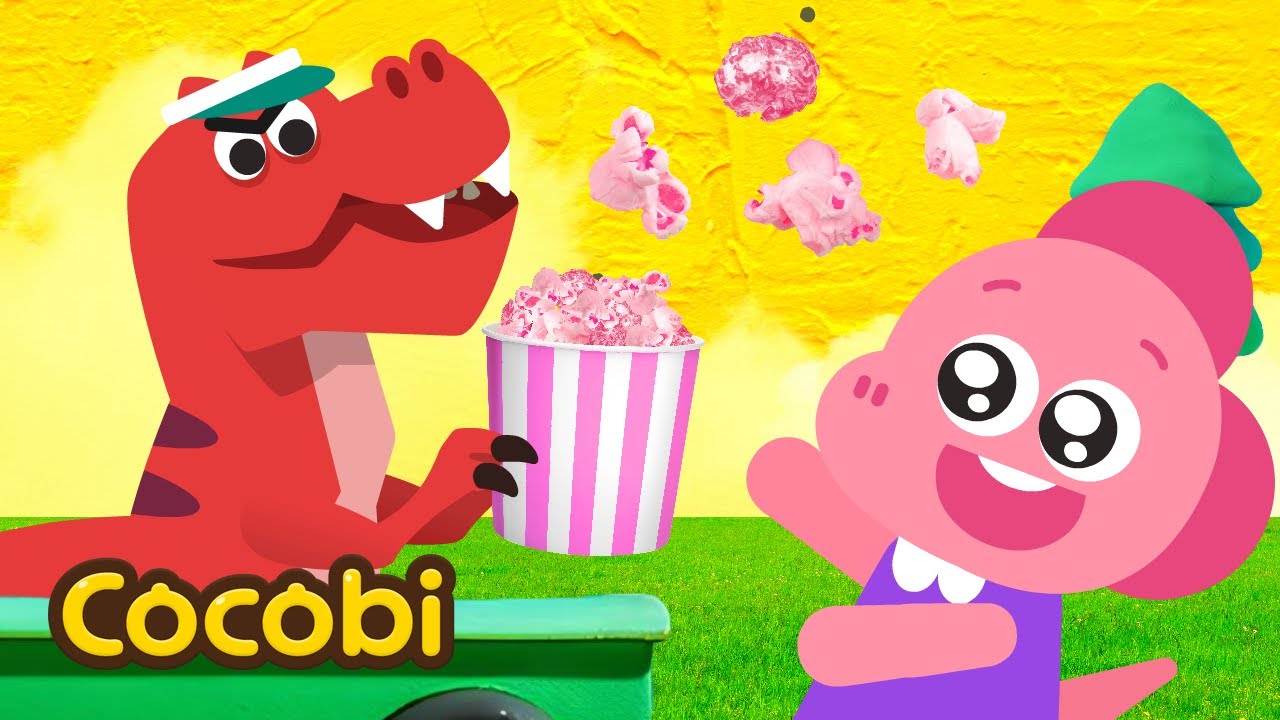 The T-rex is Selling Rainbow Popcorn🌈 Kids Songs & Nursery Rhymes | Cocobi