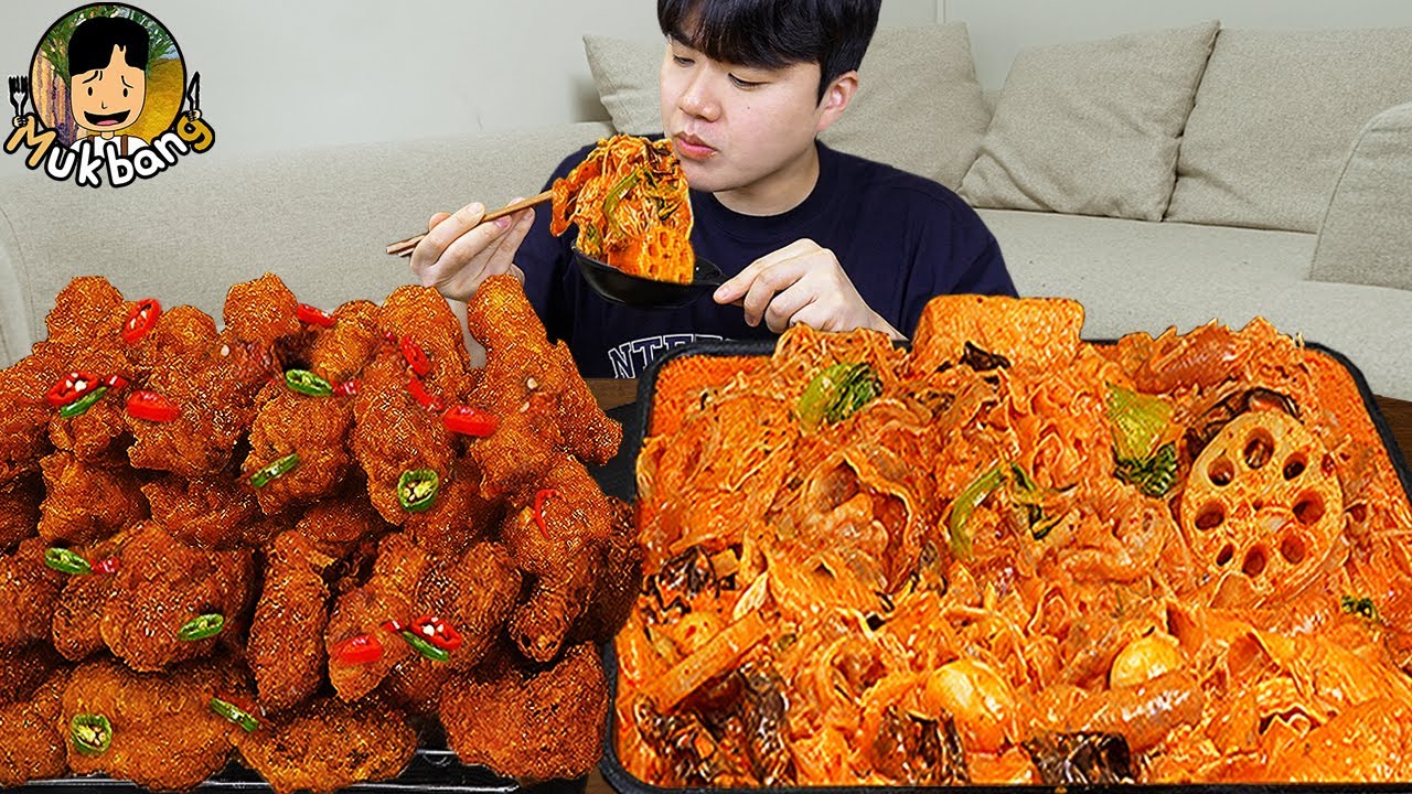 ASMR MUKBANG | Хрустящая жареная курица, Мала Сян Го, токпокки Звук корейской еды!