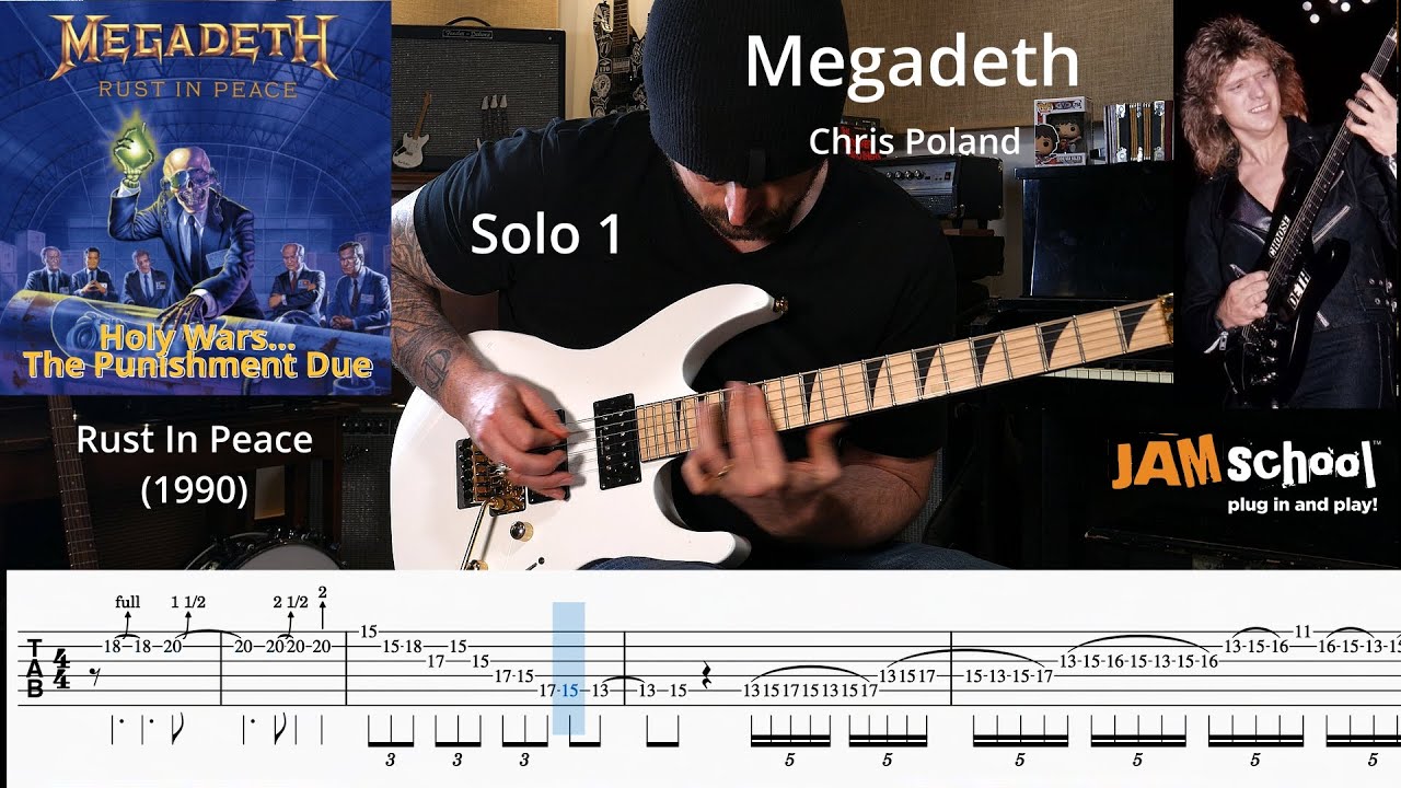 Megadeth Holy Wars Marty Friedman Vs. Chris Poland Guitar Solos with TAB
