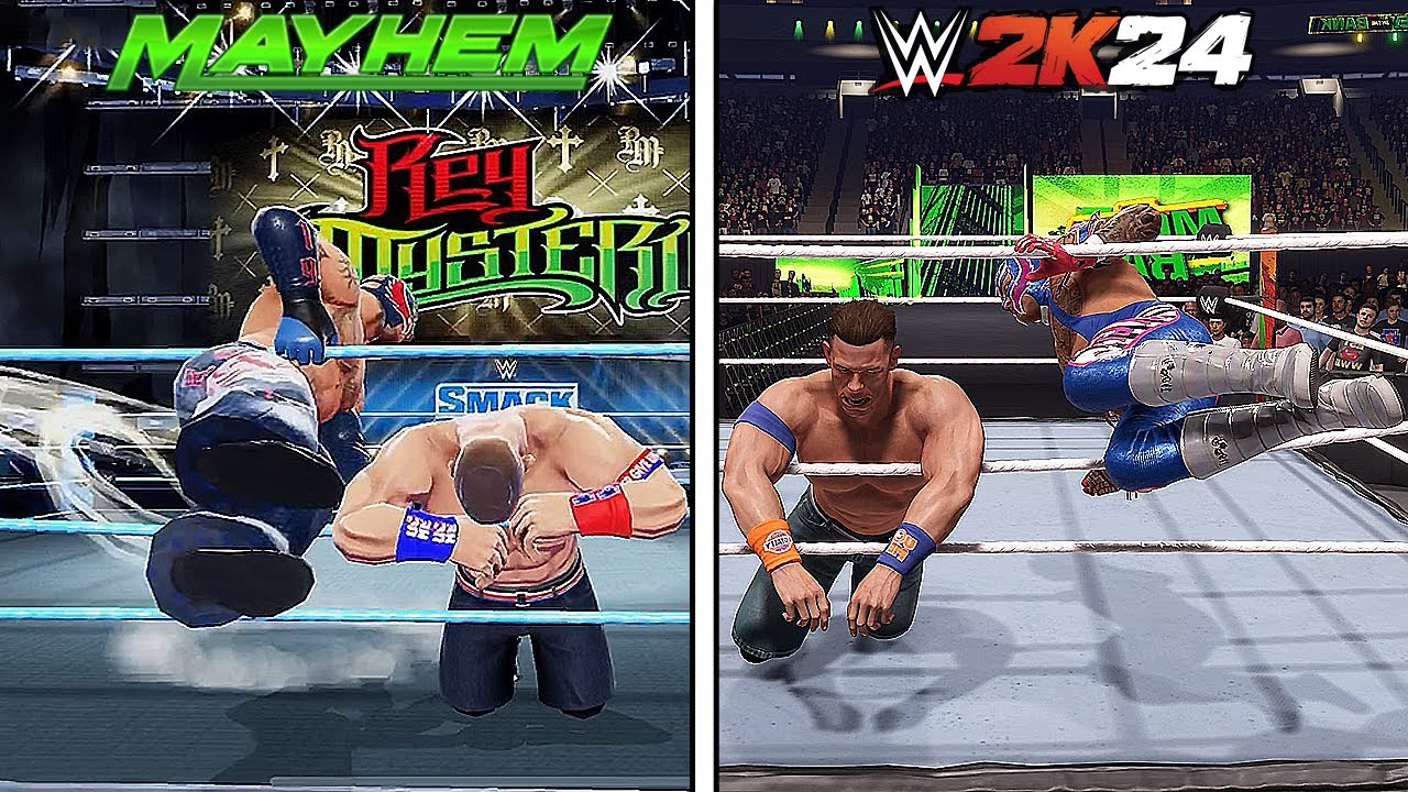 WWE 2K24 против WWE Mayhem (Сравнение эпичных финишеров) !!!