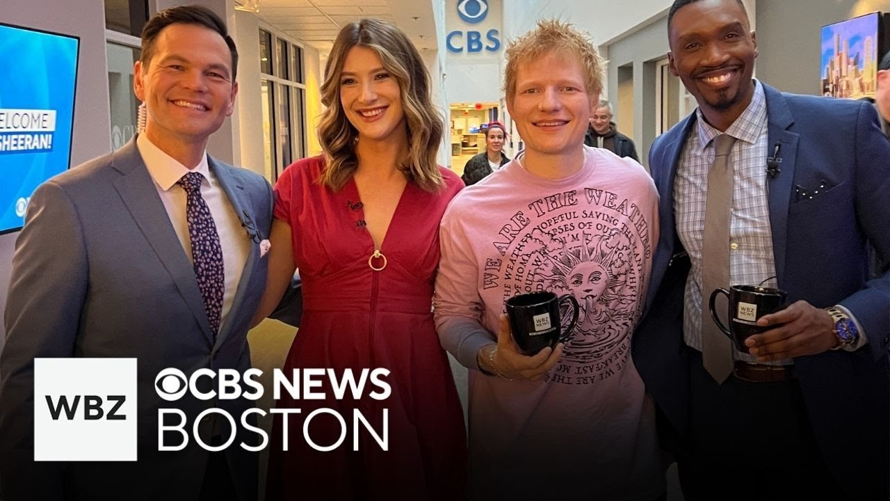 Ed Sheeran visits WBZ-TV in Boston to celebrate pop-up pub opening in Ipswich