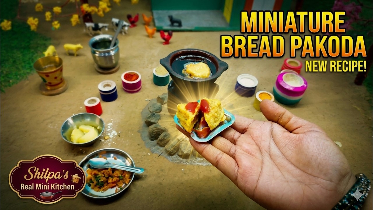 Crispy Miniature Bread Pakoda in a Real Mini Kitchen! 🍞🔥