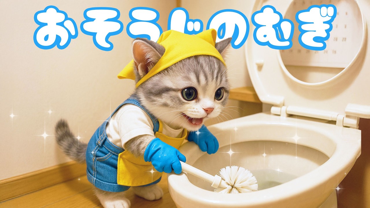 【社畜ねこのむぎ】お任せてください!! お掃除代行を始めたむぎの一日に密着🐱🧹