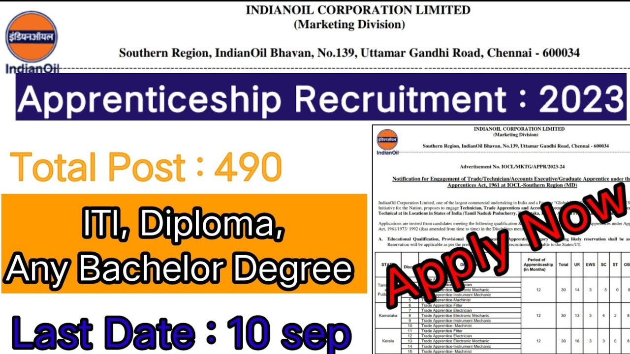 IOCL SR Apprentice Online Form 2023 | IOCL Recruitment 2023Indian Oil Corporation Limited Apprenti🙂👍