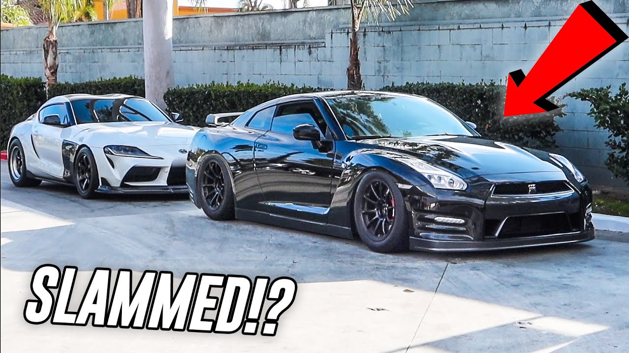 FINALLY LOWERED MY NISSAN GTR!!!