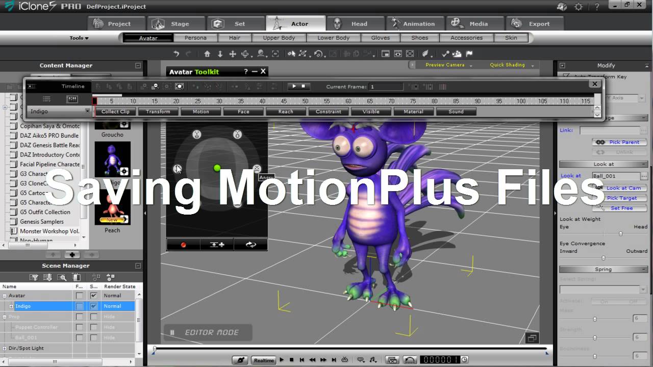 iClone 5 Tutorial - Introduction to MotionPlus