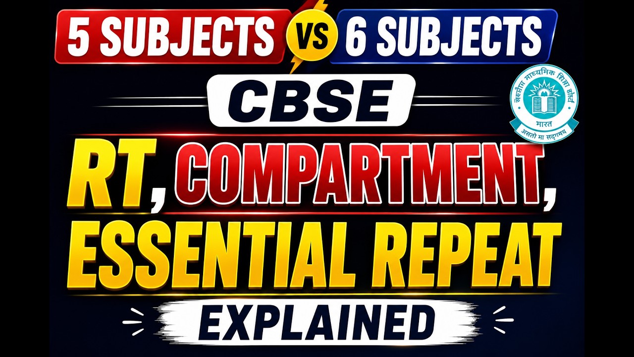 CBSE RT, Compartment, Essential Repeat Explained | 5 Subjects vs 6 Subjects