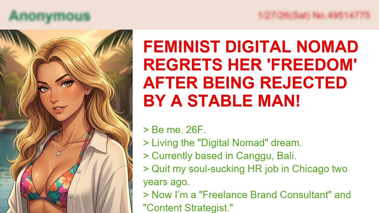 Feminist Digital Nomad Regrets Her 'Freedom' After Being Rejected By A Stable Man!