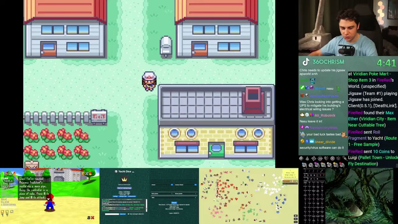 5 Game Archipelago Randomizer (FRLG, SM64, Luigi's Mansion, Yacht Dice & 1000 Piece Jigsaw)