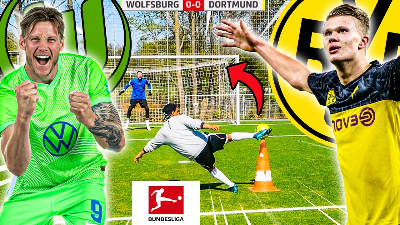 #FußballChallenge WER IST DER BESTE BUNDESLIGA STÜRMER? II HAALAND VS WEGHORST II  WOLFSBURG vs. BVB