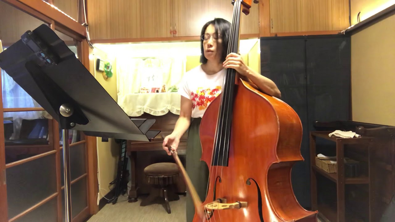 シマンドル教則本 一巻 11ページ No.1 No.2.  Simandl new method book 1 page 11 no.1 no.2(1st Position)
