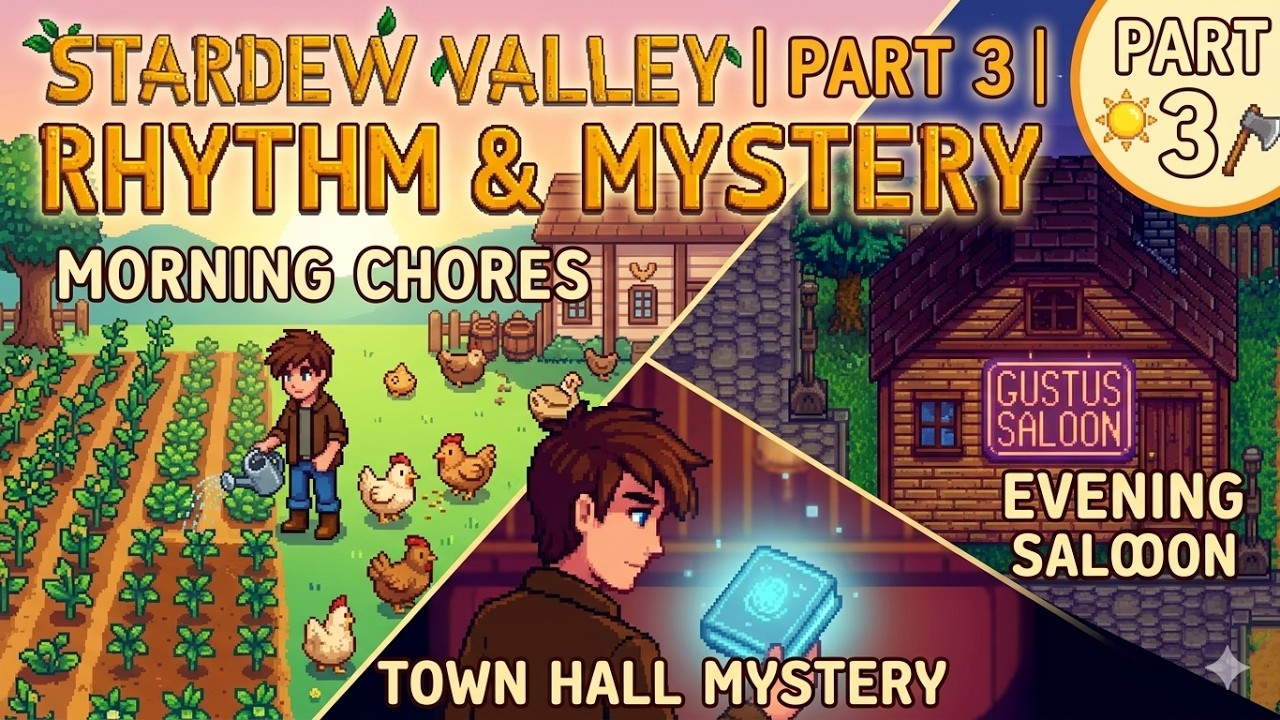 Stardew Valley  | Part 3 | A Quiet Day on the Farm 🌾 | No Commentary