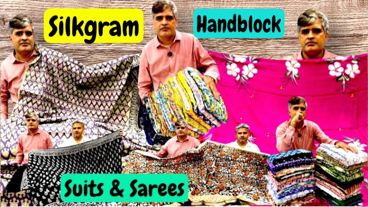 Wow Cotton, Chanderi, Linen, Modal Silk Suit and Saree in Hand Block, Hand Brush Paint at Silkgram.
