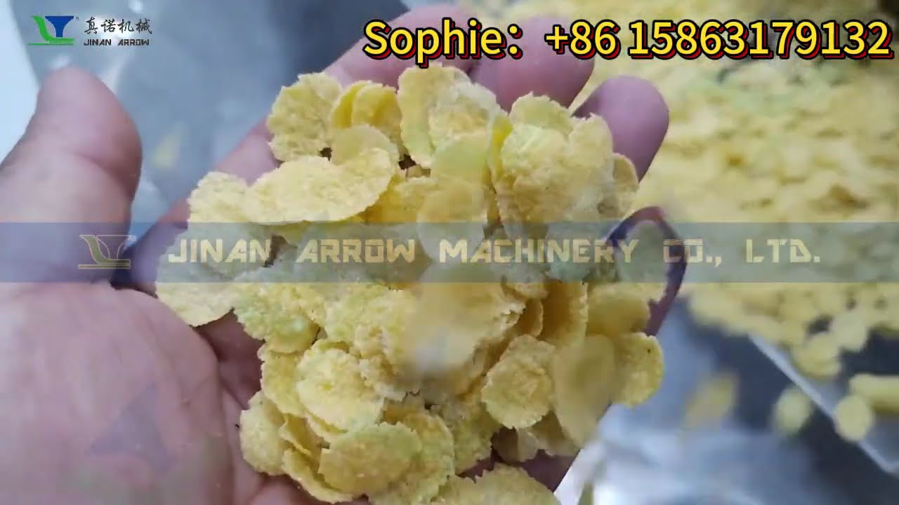 Corn flakes extruder production line Cereal flaking corn flakes extrusion machinery