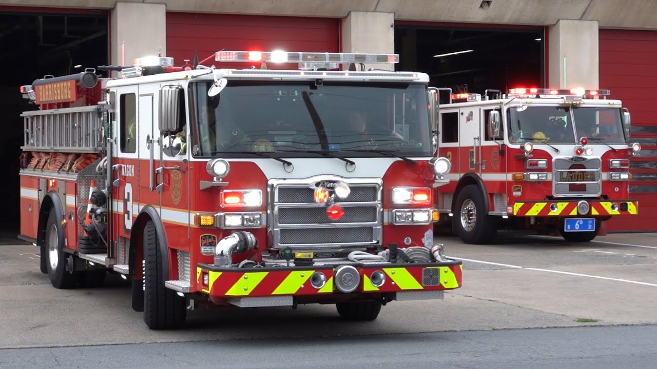 Harrisburg Bureau of Fire New Wagon 3 & Ladder 2 Responding 7/12/25