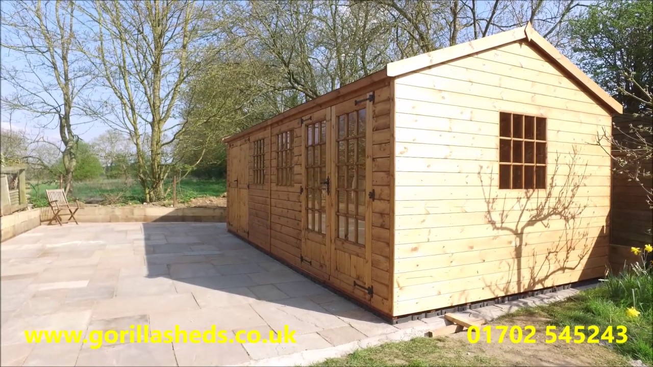 20 x 10 apex bespoke gym shed in two sections