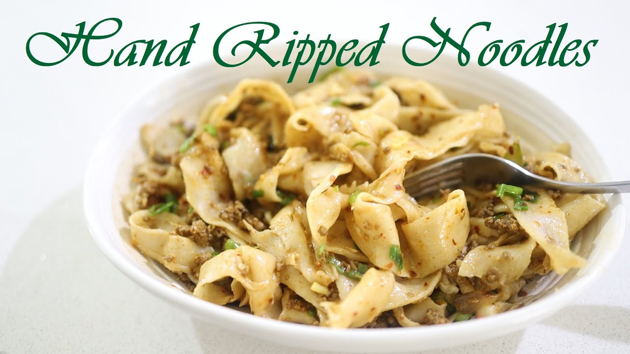 How To Make Hand Pulled Ripped Chinese Flat Noodles At Home | Stir Fried Minced Meat | Sugar Crunch