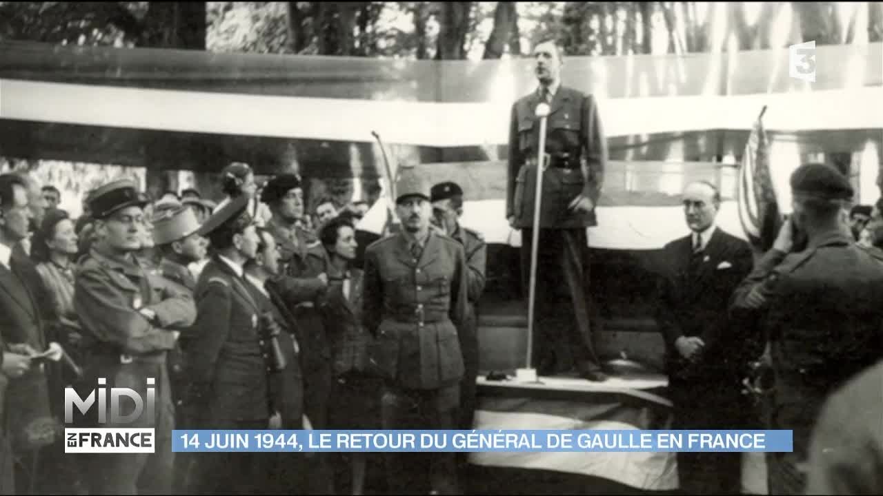 Le 14 juin 1944, le retour du Général De Gaulle en 1944