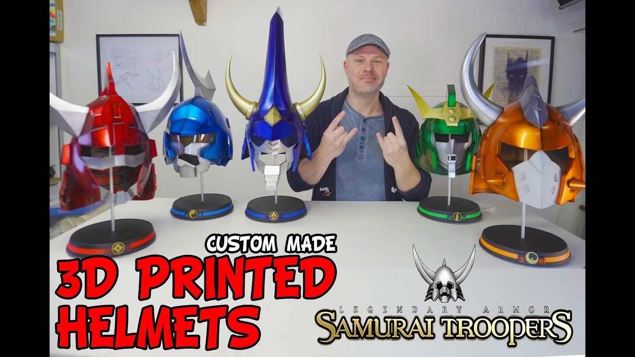 5 Helmets - Samourai Troopers - 3D printed lifesize 1:1 props