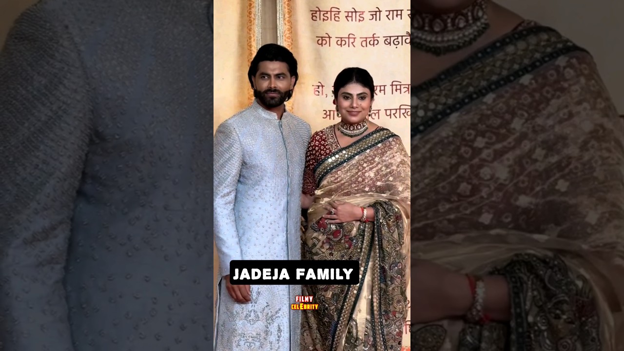 Ravindra jadeja with wife Rivaba jadeja at Ambani wedding#ravindrajadeja#ambaniwedding