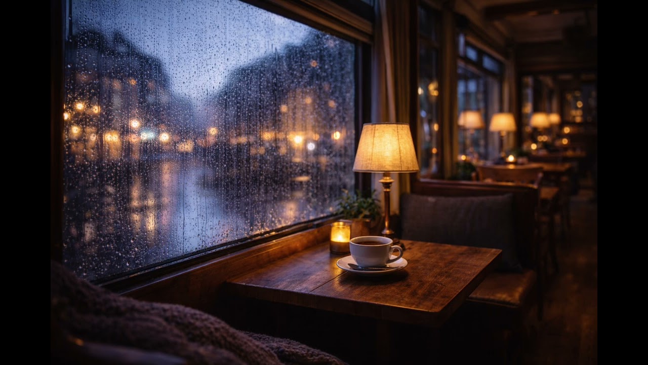 雨のカフェ環境音】集中・読書・作業用｜60分｜No Music　Rainy Cafe Ambience｜60 Minutes｜Study / Focus (No Music)
