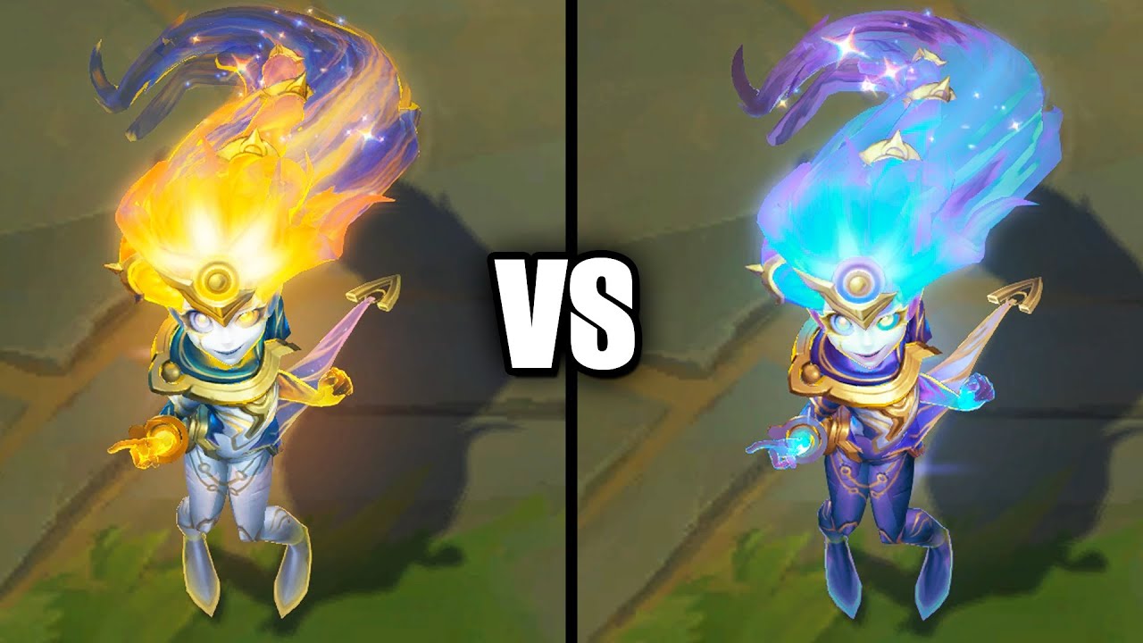 Prestige Eternal Aspect Zoe vs Vivid Prestige Chroma Skins Comparison (League of Legends)