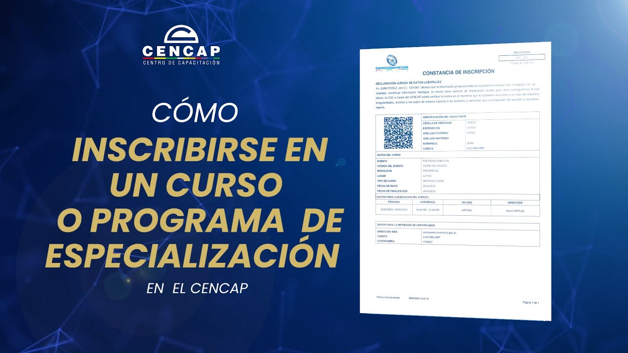 CENCAP - Tutorial sobre INSCRIPCIONES