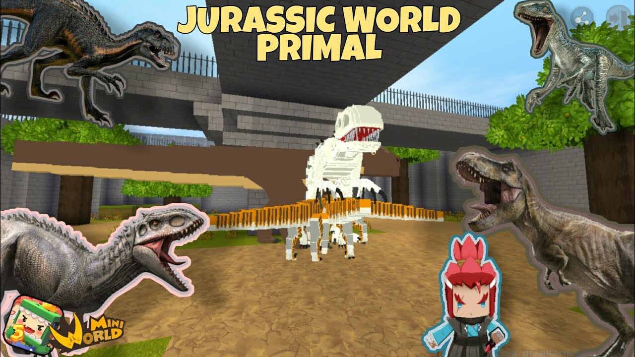Jurassic World Primal | Mini World Block Art | Map Review & Gameplay