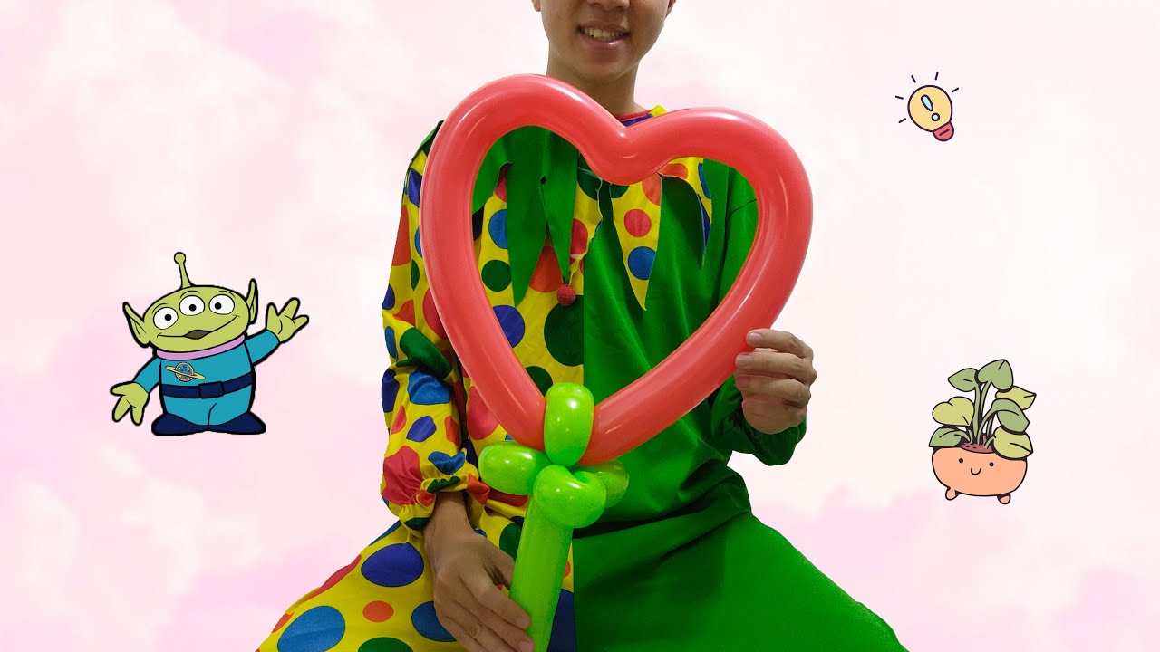 #6 Tạo H&igrave;nh Bong B&oacute;ng H&igrave;nh Tr&aacute;i Tim (Heart Shape)///Bong B&oacute;ng nghệ thuật///Tom's STORY